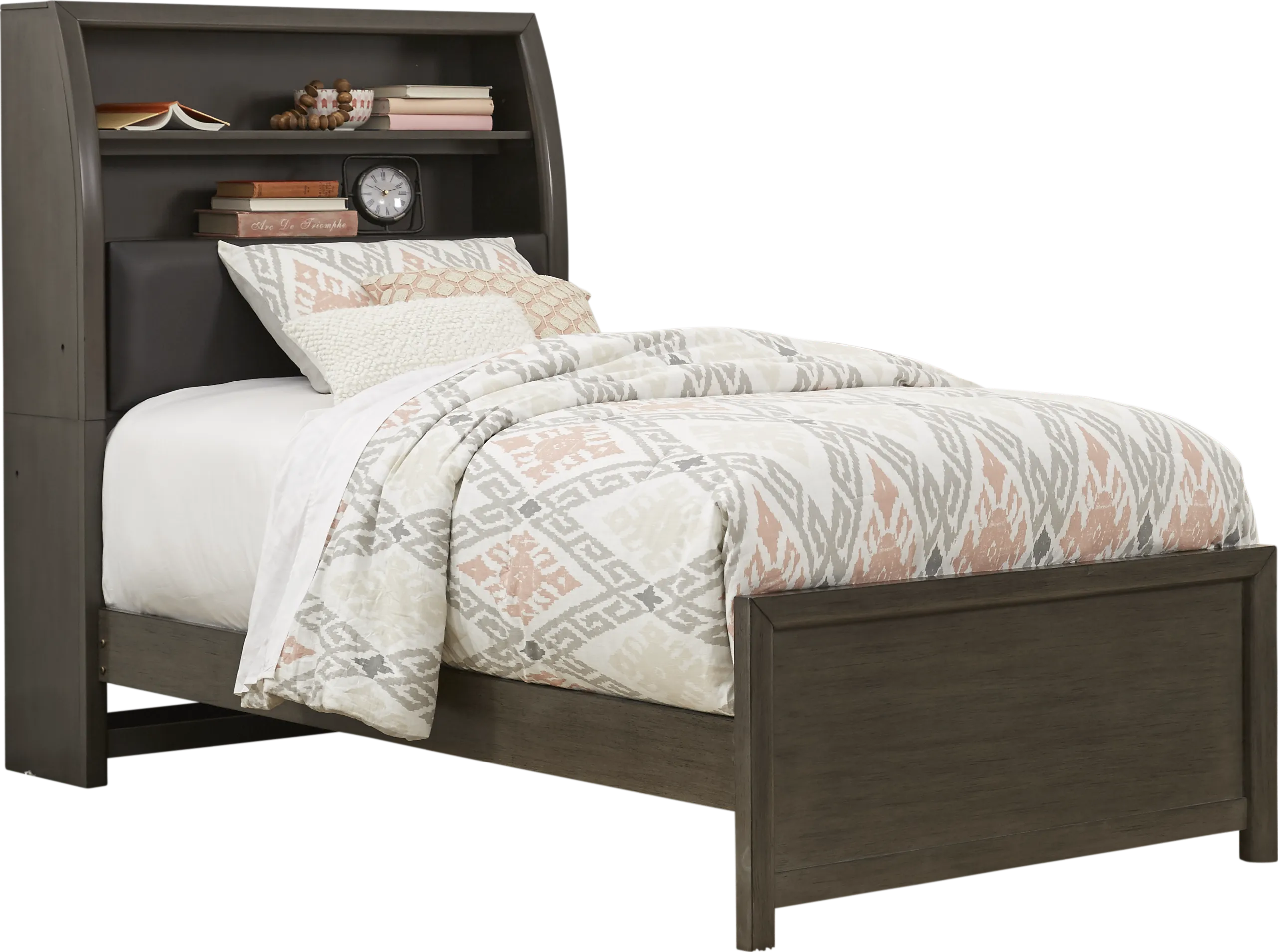 Kids Santa Cruz Gray 5 Pc Twin Bookcase Bedroom - Thumbnail - Image 2