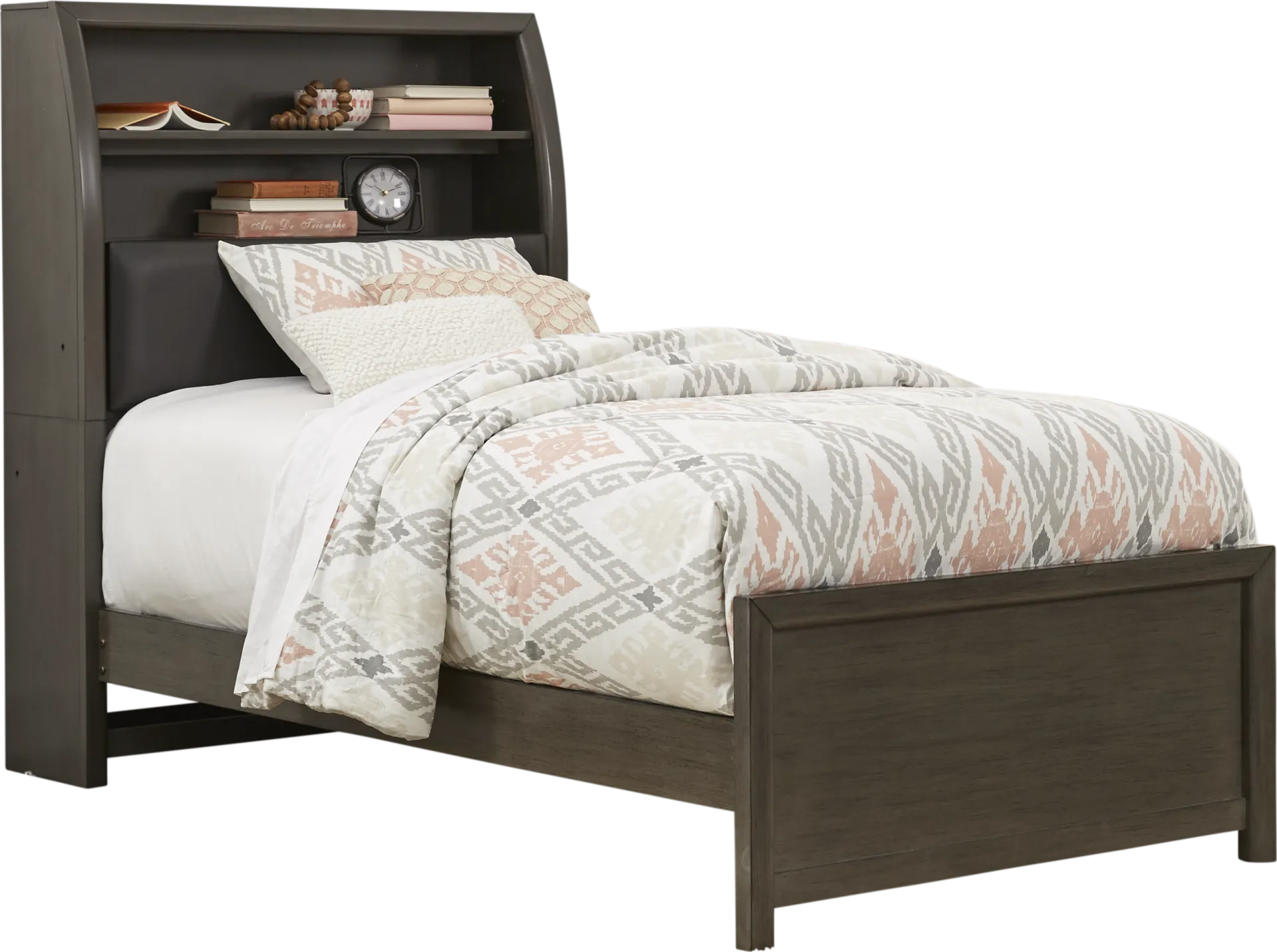 Kids Santa Cruz Gray 5 Pc Twin Bookcase Bedroom - Image 2