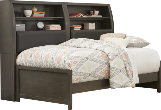 Kids Santa Cruz Gray Full Bookcase Wall Bed