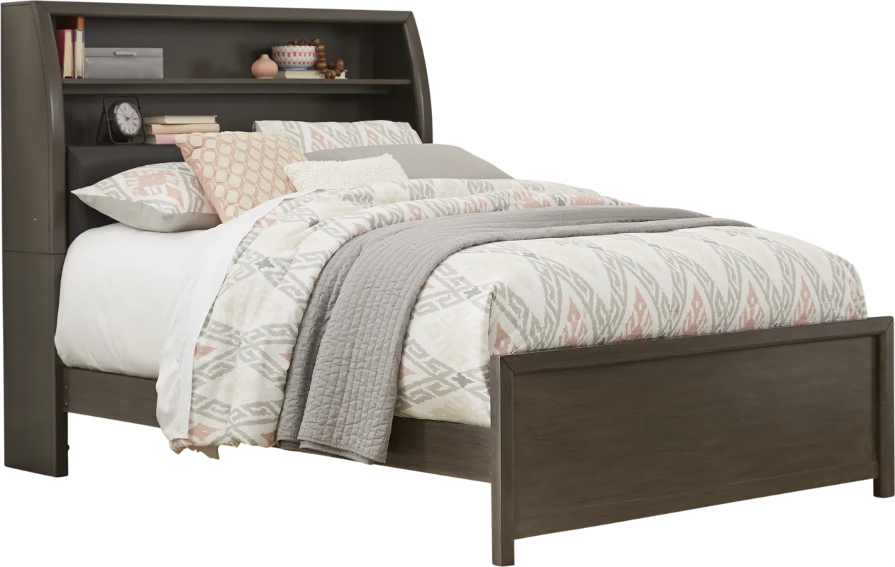 Kids Santa Cruz Gray Full Bookcase Bed
