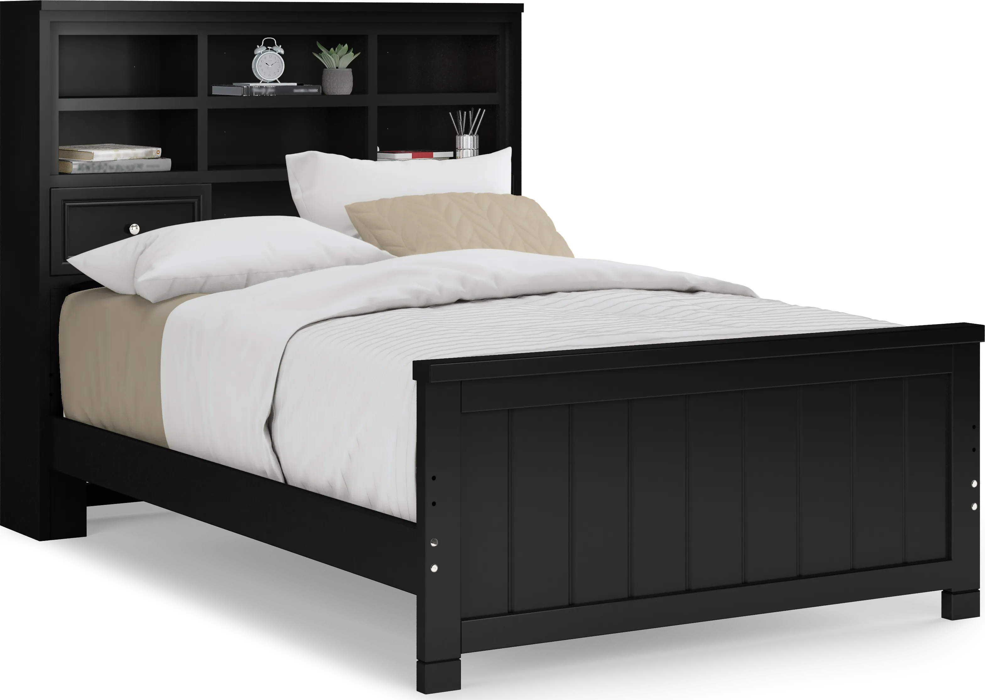 Kids Cottage Colors Black Full Bookcase Bed - Thumbnail - Image 1