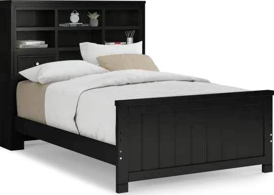 Kids Cottage Colors Black Full Bookcase Bed