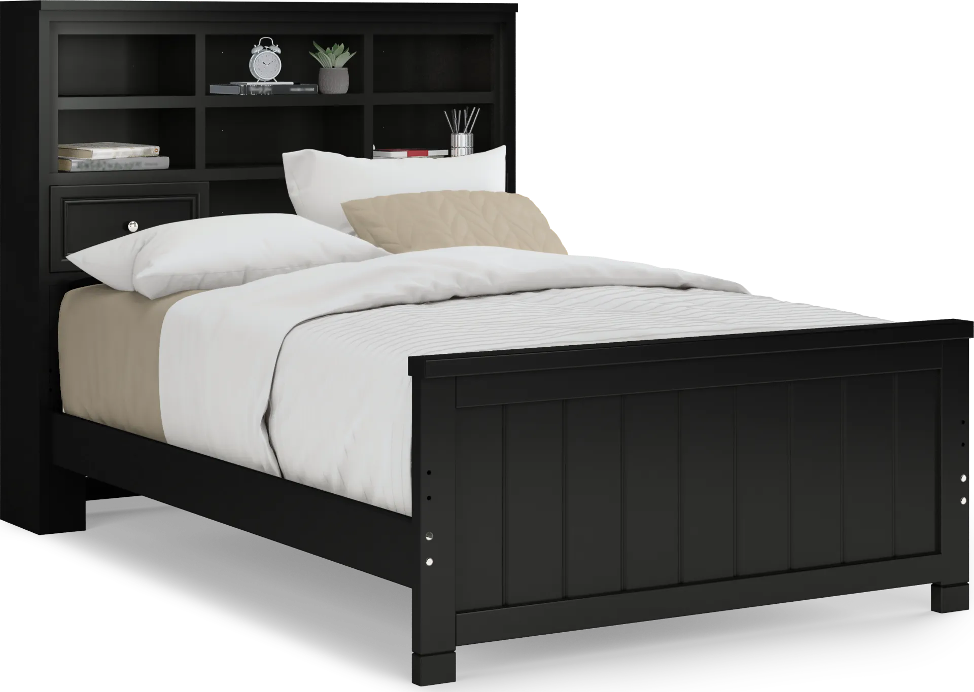 Kids Cottage Colors Black Full Bookcase Bed - Image 1