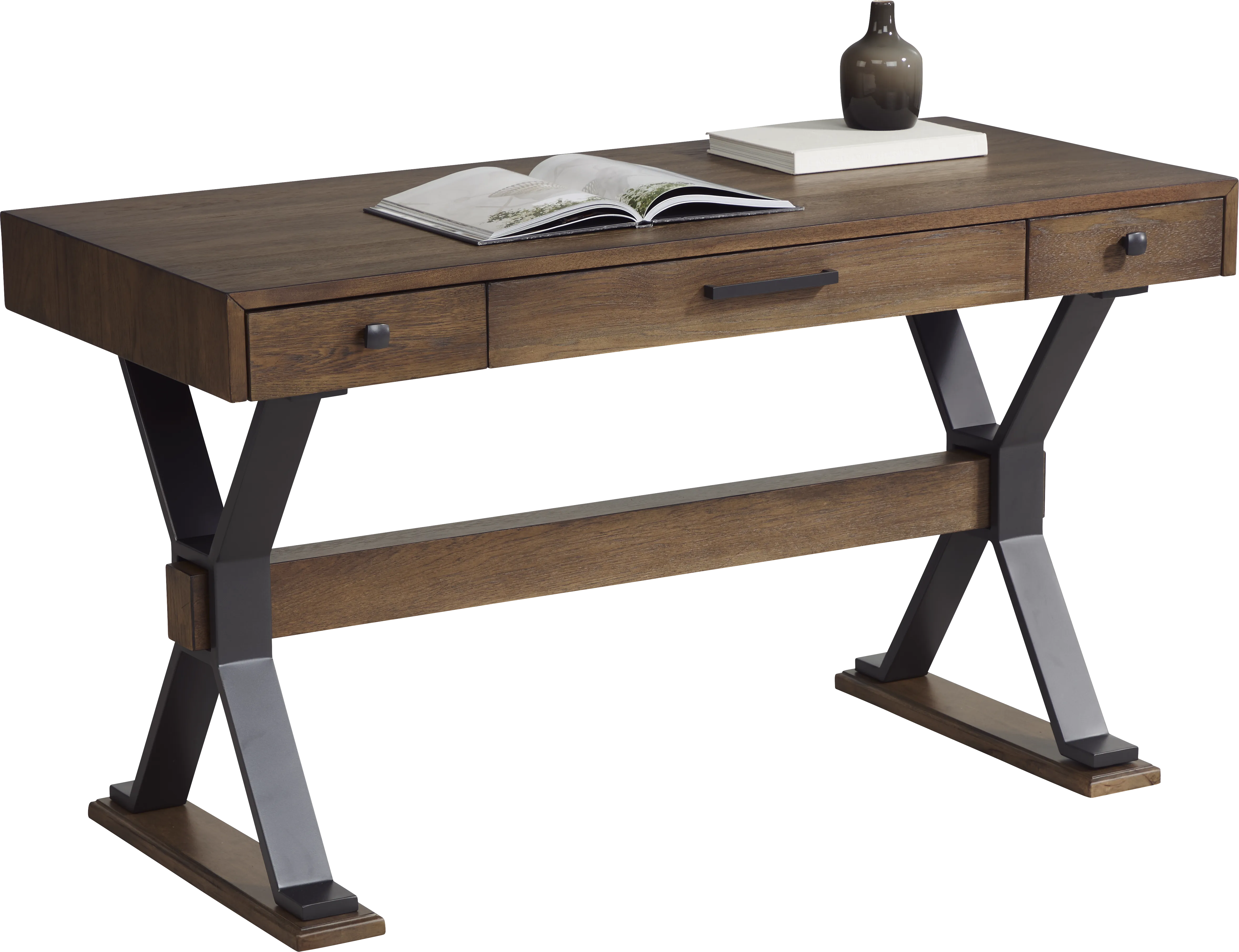 Hazelnut Woods Brown Desk - Thumbnail - Image 1