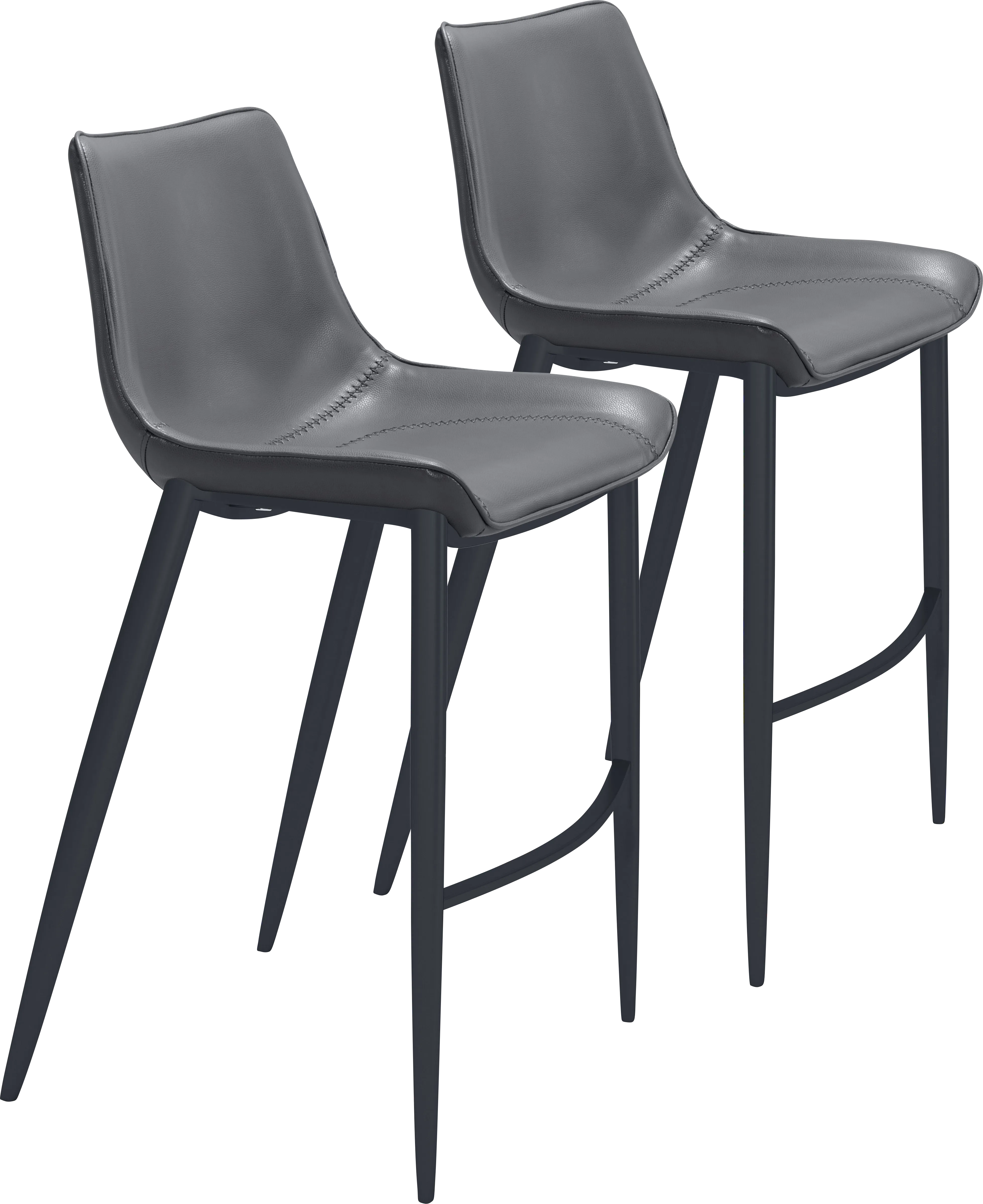 Chaleedony Gray Bar Height Stool, Set of 2 - Thumbnail - Image 1