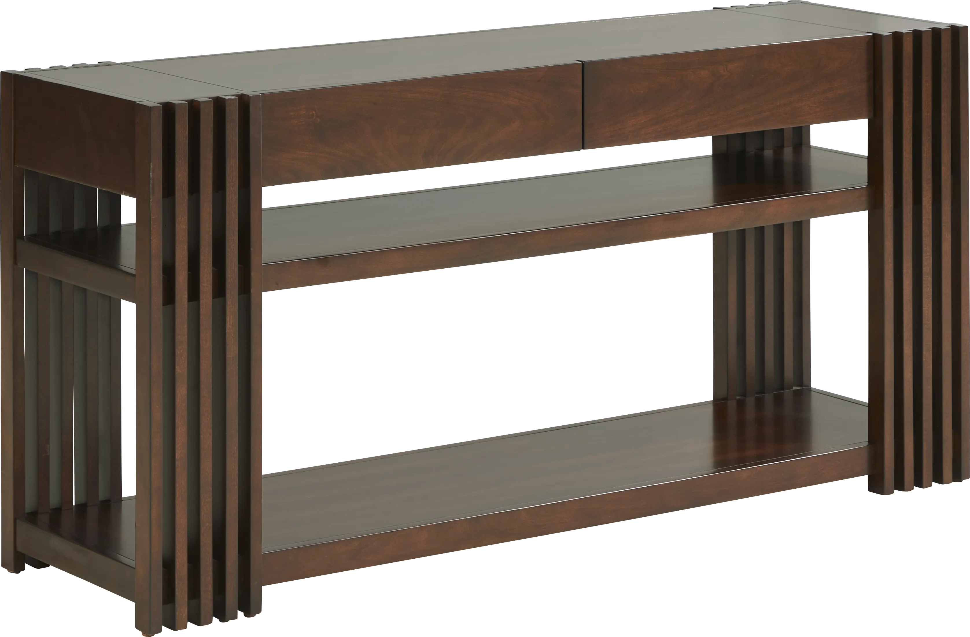 Camellia Brown Cherry Finish Console Table - Thumbnail - Image 1