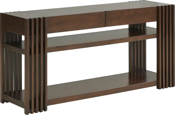 Camellia Brown Cherry Finish Console Table
