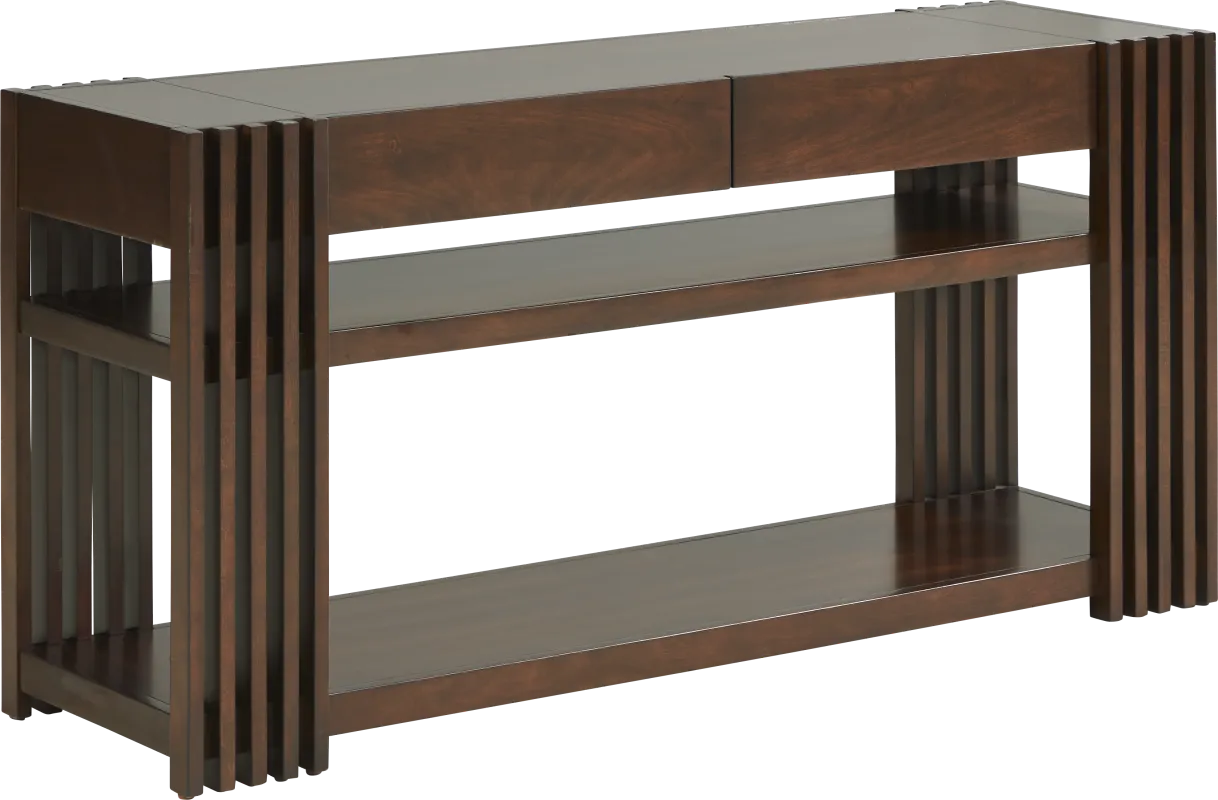 Camellia Brown Cherry Finish Console Table