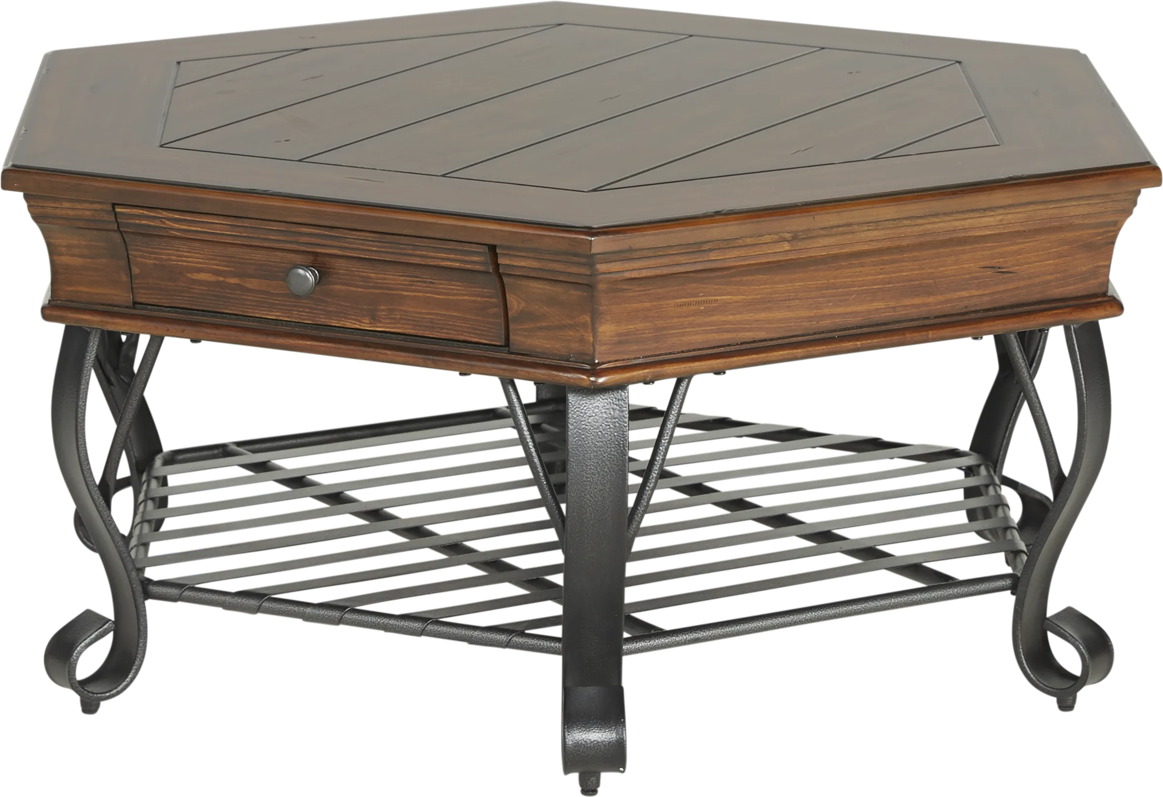 Coronado Dark Pine Wood Cocktail Table | Rooms to Go