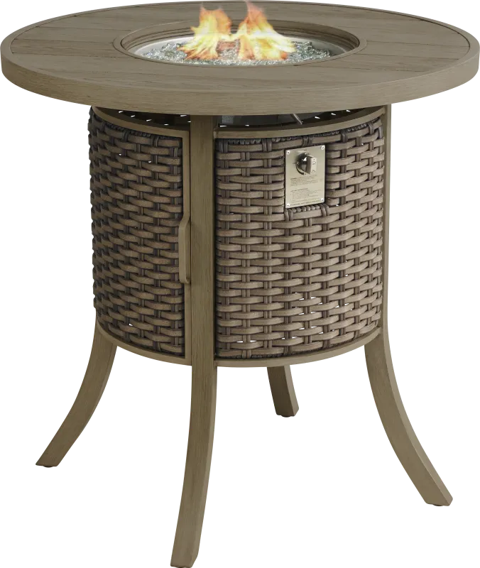 Siesta Key Gray Outdoor Fire Bar Table