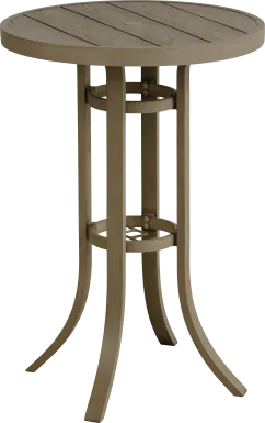 Siesta Key Gray 30" Round Bar Height Outdoor Dining Table with Umbrella Hole