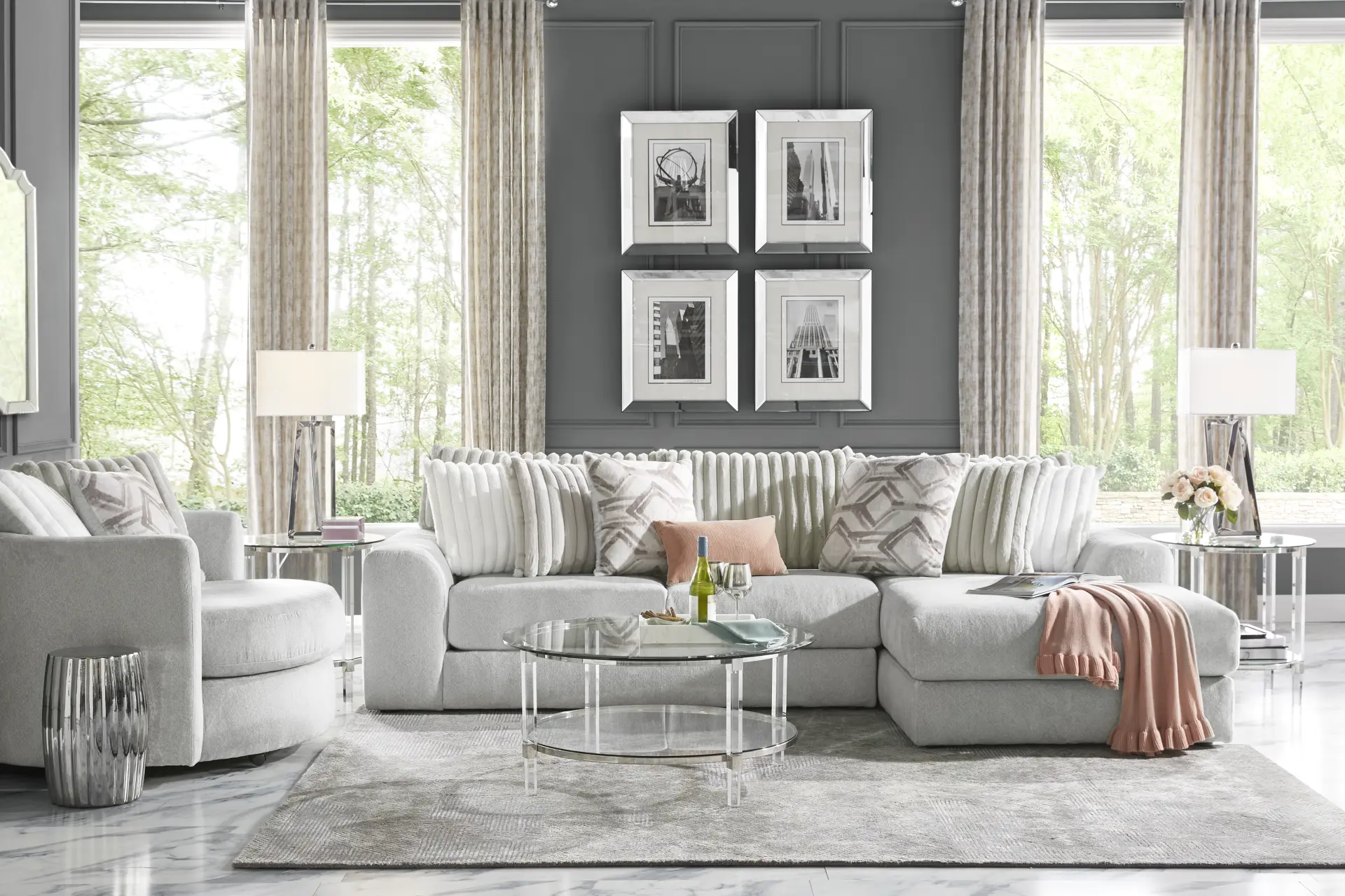 Moreau Street Gray 2 Pc Sectional