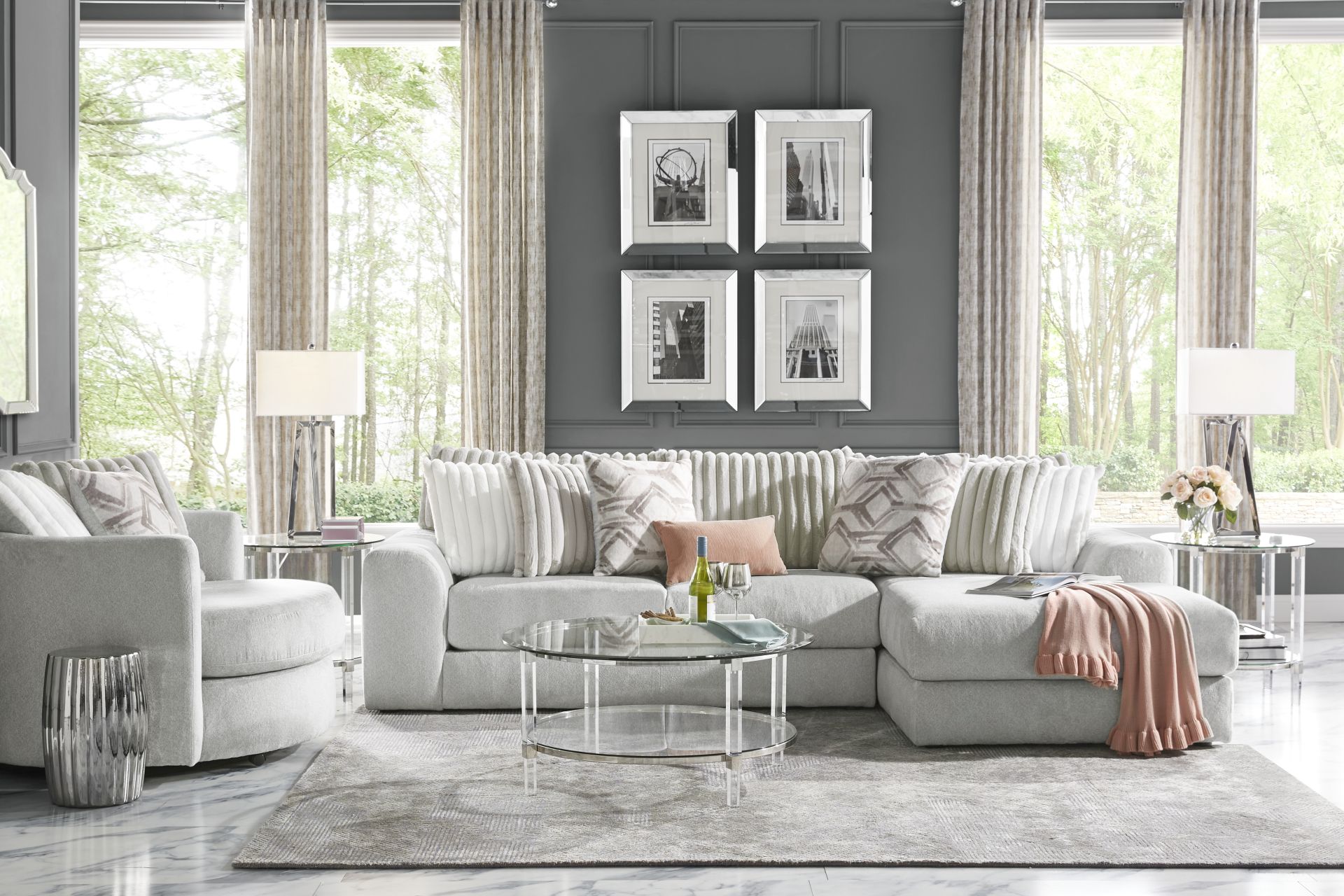 Moreau Street Gray 2 Pc Sectional - Image 2