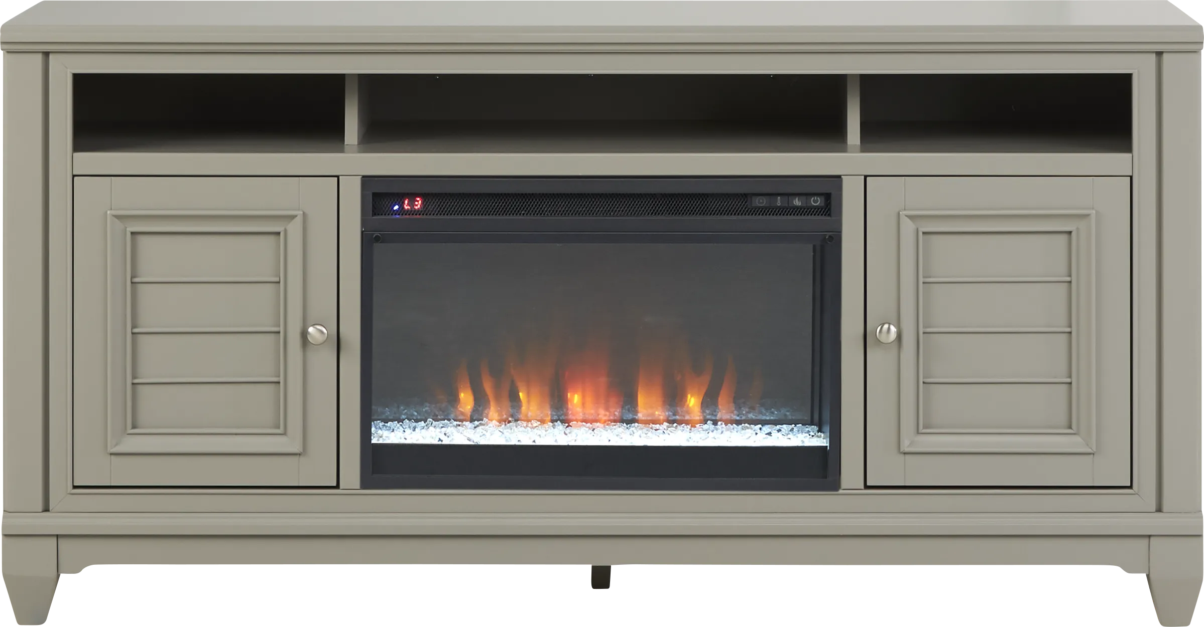 Hilton Head Gray 66 in. Console with Electric Fireplace - Thumbnail - Image 1