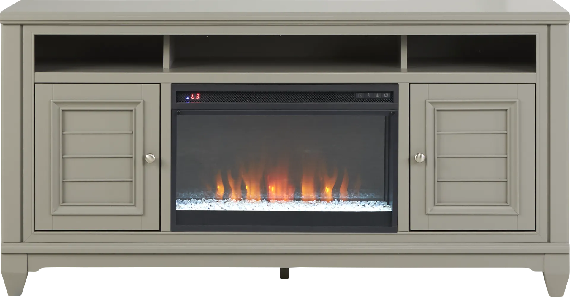 Hilton Head Gray 66 in. Console with Electric Fireplace - Image 1