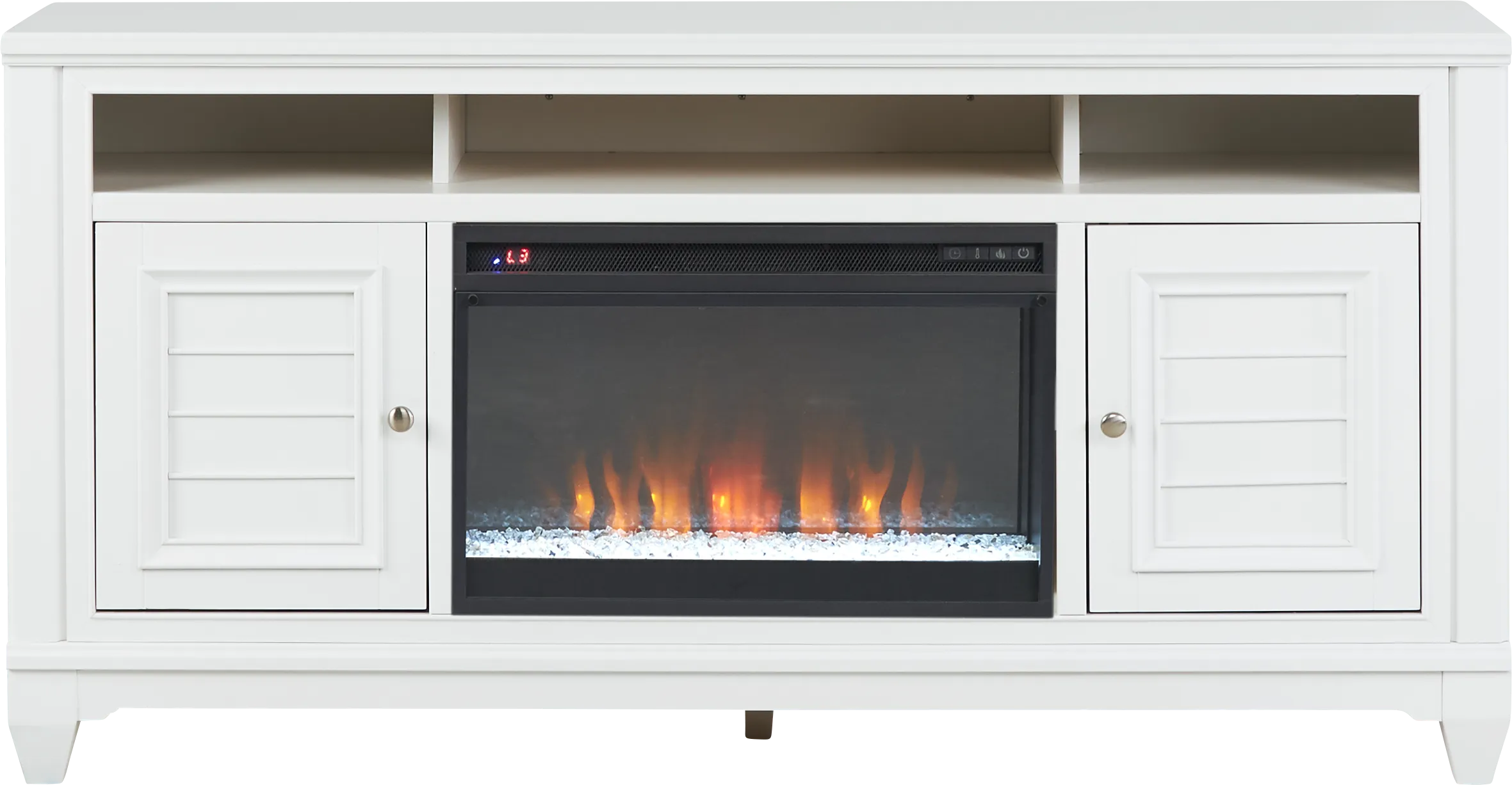 Hilton Head White 66 in. Console with Electric Fireplace - Thumbnail - Image 1