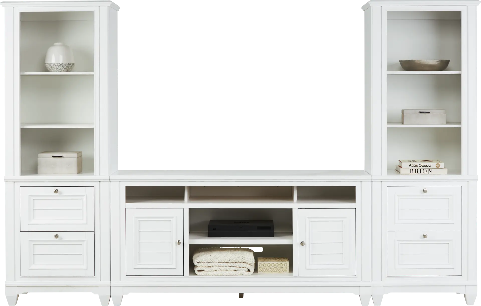 Hilton Head White 3 Pc Wall Unit with 66 in. Console