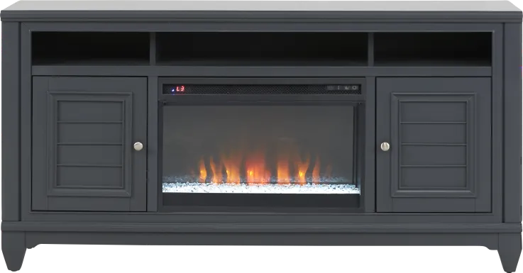 Hilton Head Graphite 66 in. Console with Electric Fireplace