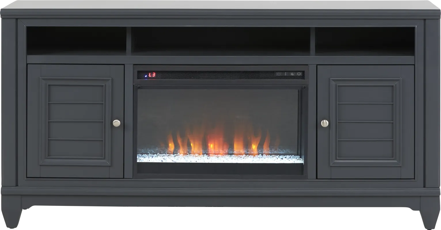 Hilton Head Graphite 66 in. Console with Electric Fireplace