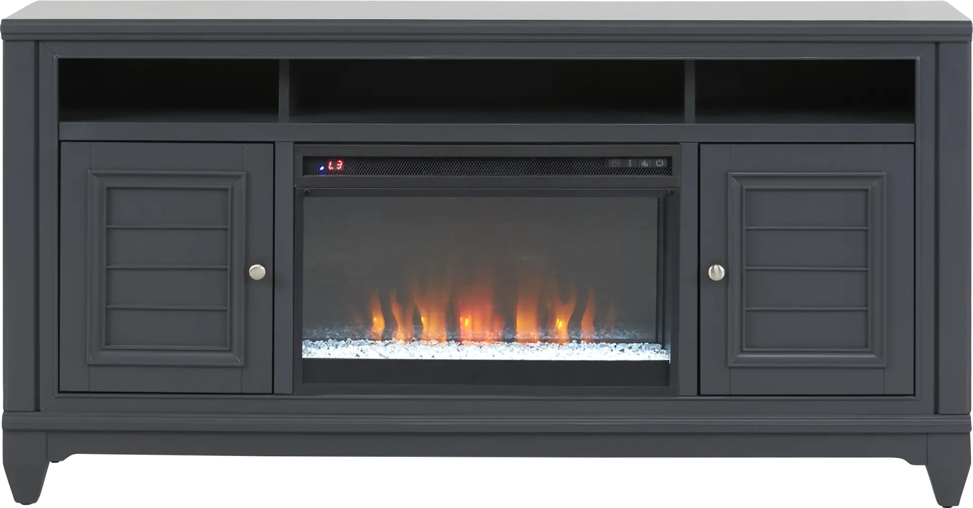 Hilton Head Graphite 66 in. Console with Electric Fireplace