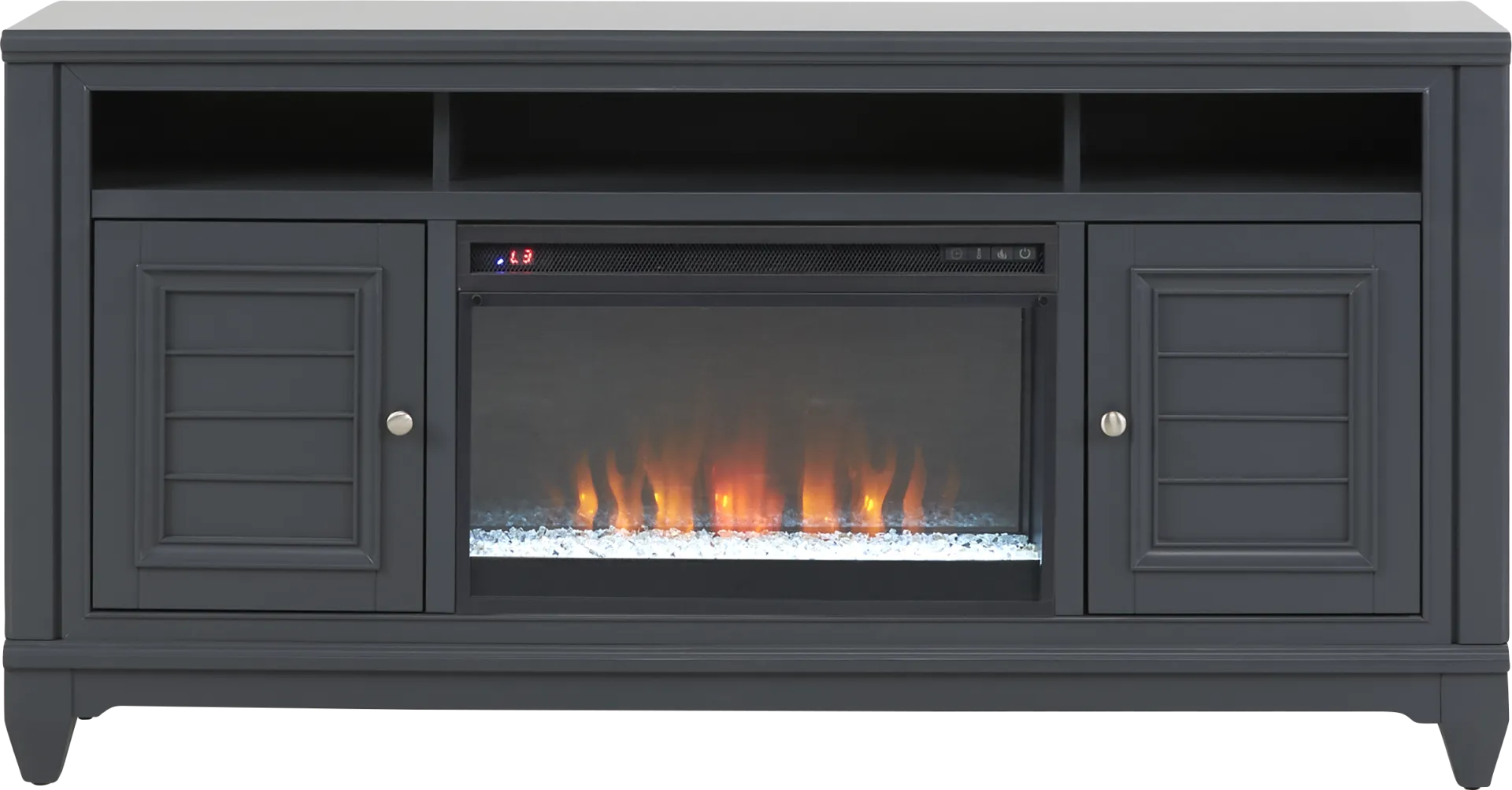 Hilton Head Graphite 66 in. Console with Electric Fireplace - Image 1