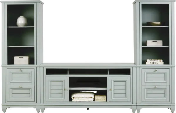 Hilton Head Mint 3 Pc Wall Unit with 66 in. Console