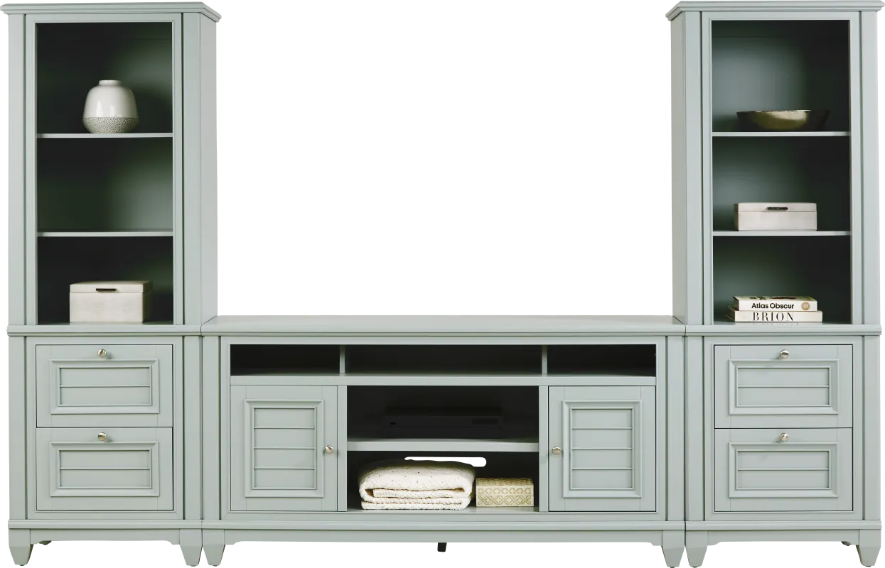 Hilton Head Mint 3 Pc Wall Unit with 66 in. Console
