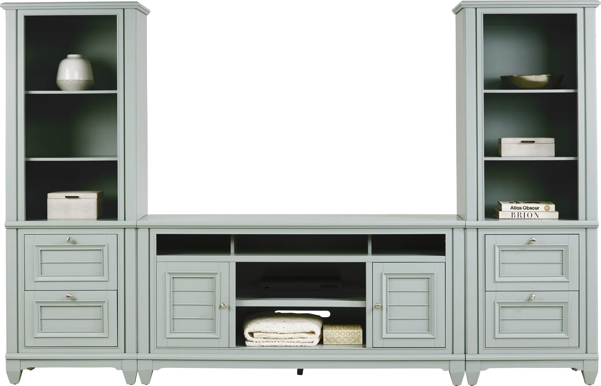 Hilton Head Mint 3 Pc Wall Unit with 66 in. Console - Image 1