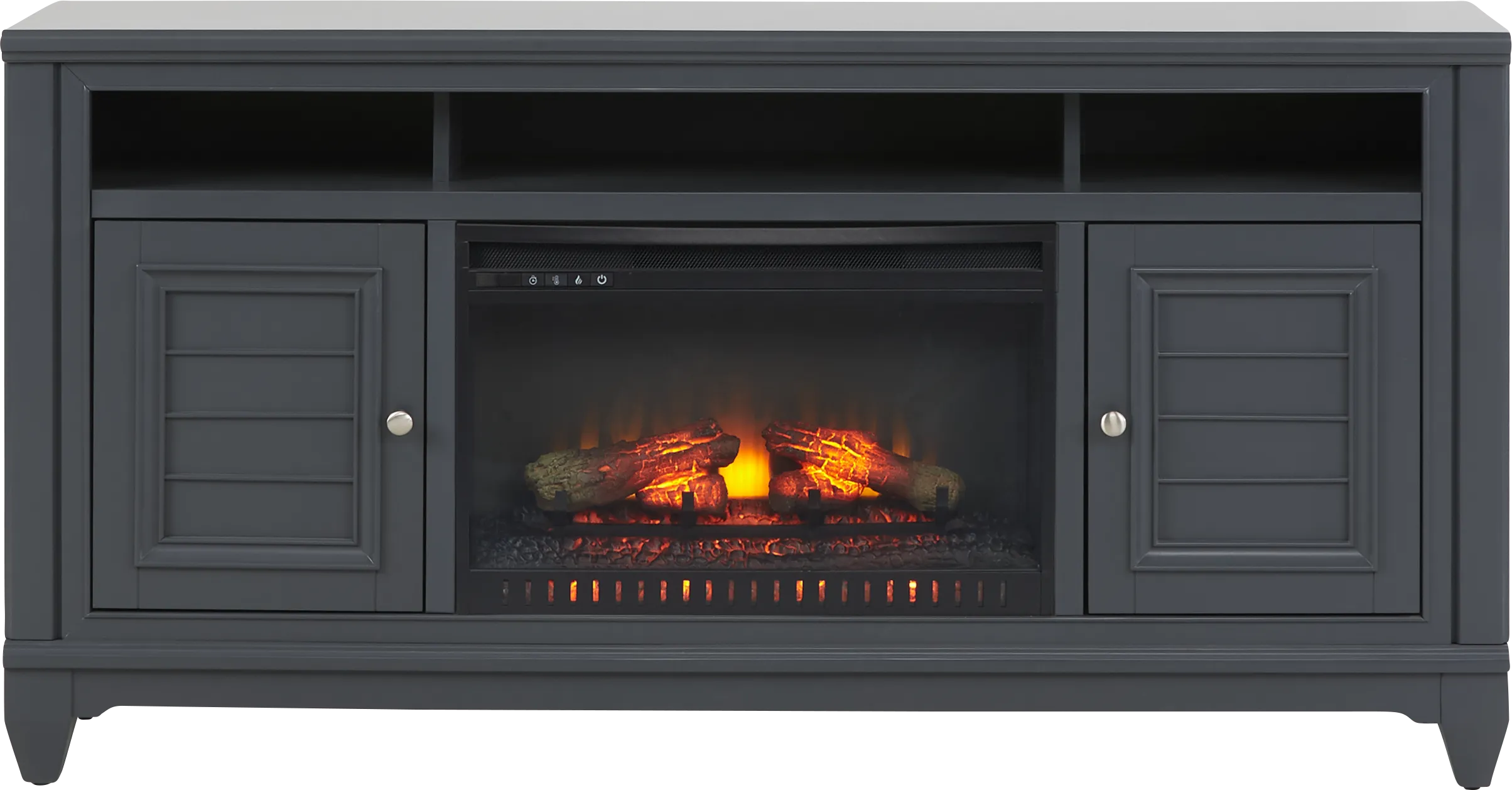 Hilton Head Graphite 66 in. Console with Electric Log Fireplace - Thumbnail - Image 1