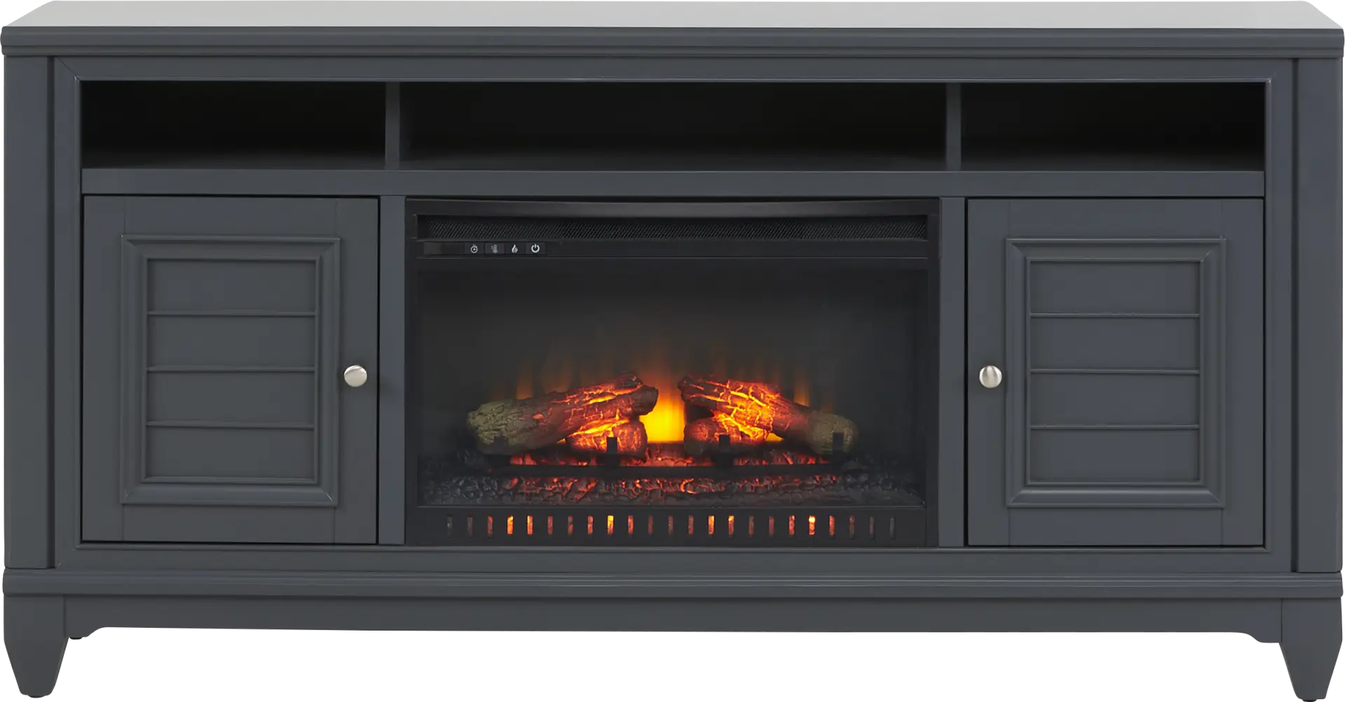 Hilton Head Graphite 66 in. Console with Electric Log Fireplace