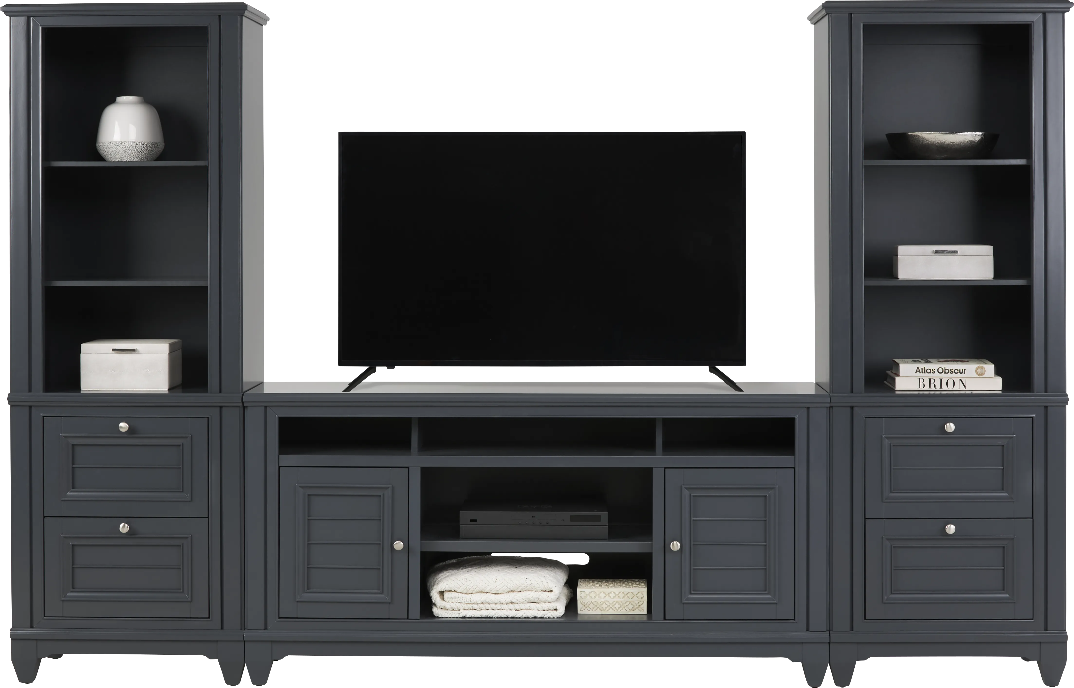 Hilton Head Graphite 3 Pc Wall Unit with 66 in. Console - Thumbnail - Image 1