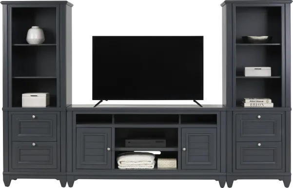 Hilton Head Graphite 3 Pc Wall Unit with 66 in. Console