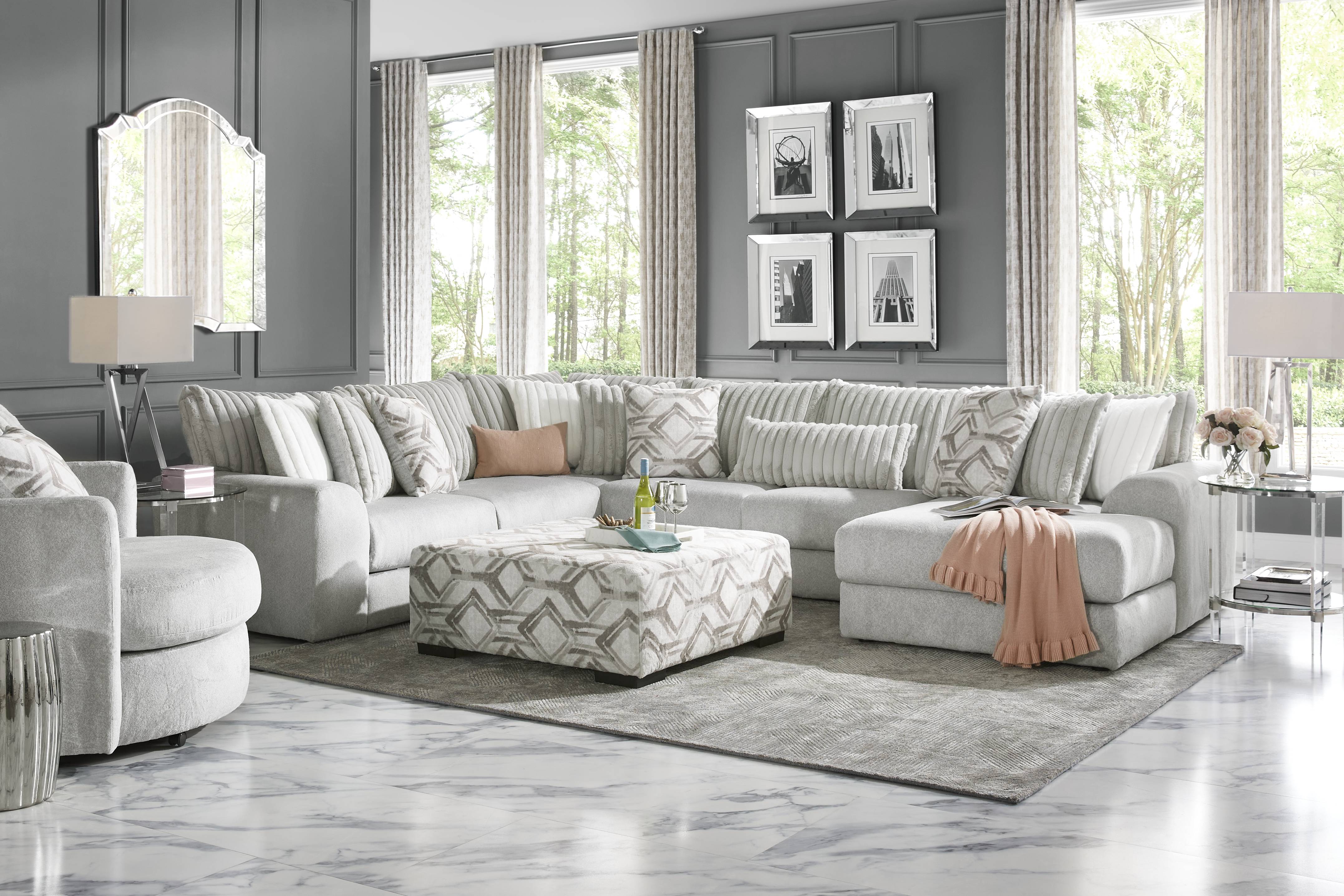 Moreau Street Gray 6pc Sectional Living Room - Thumbnail - Image 1