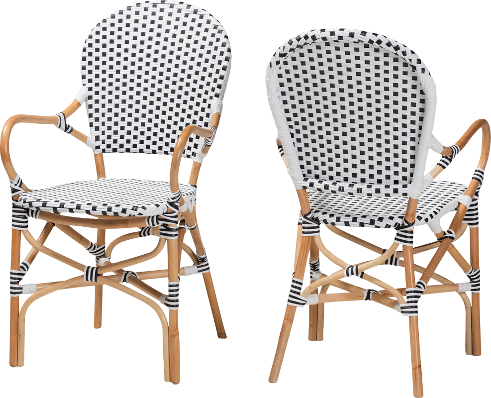 Outdoor Nalina Elle I Black Arm Chair, Set of 2