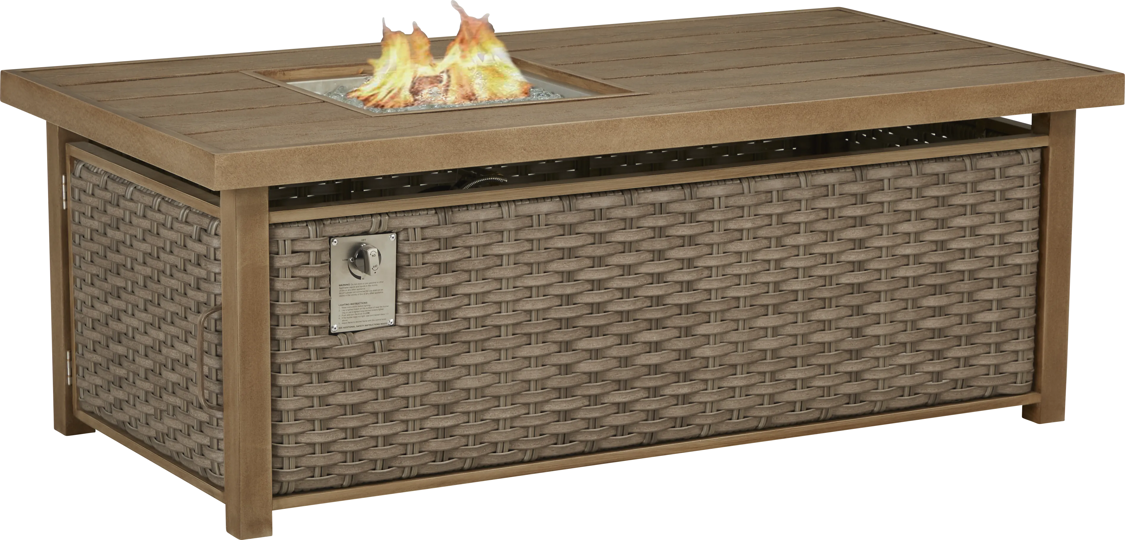 Siesta Key Driftwood Finish Outdoor Rectangle Fire Pit - Thumbnail - Image 1