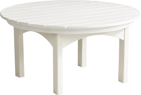 Addy White Round Outdoor Cocktail Table