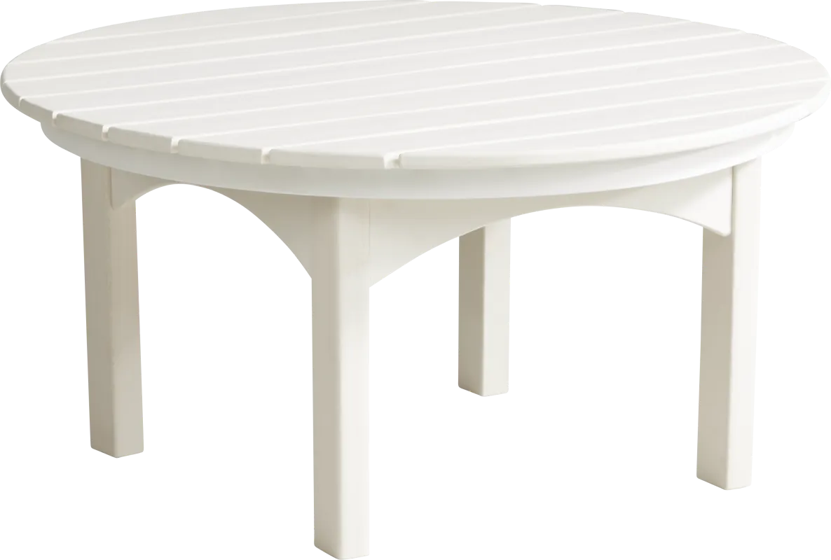 Addy White Round Outdoor Cocktail Table