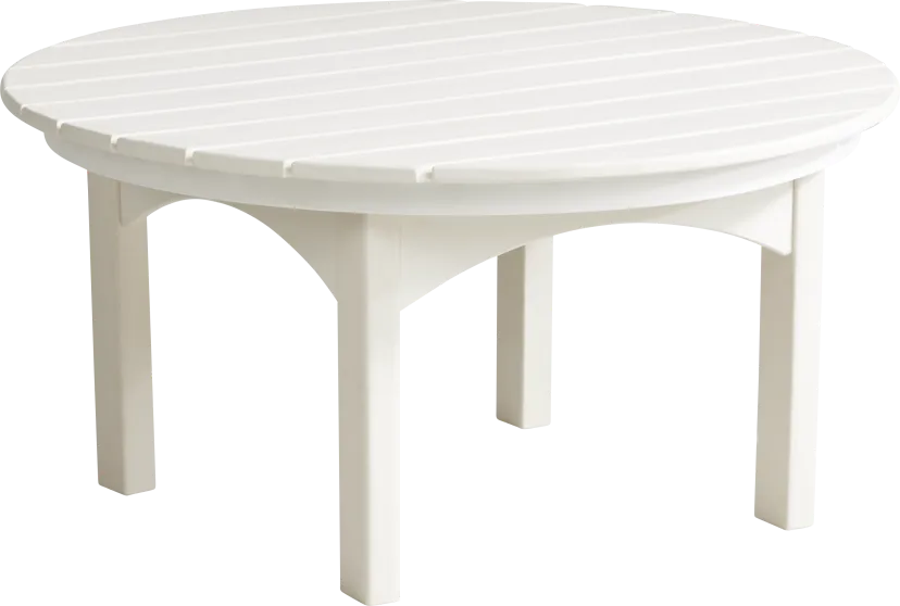 Addy White Round Outdoor Cocktail Table