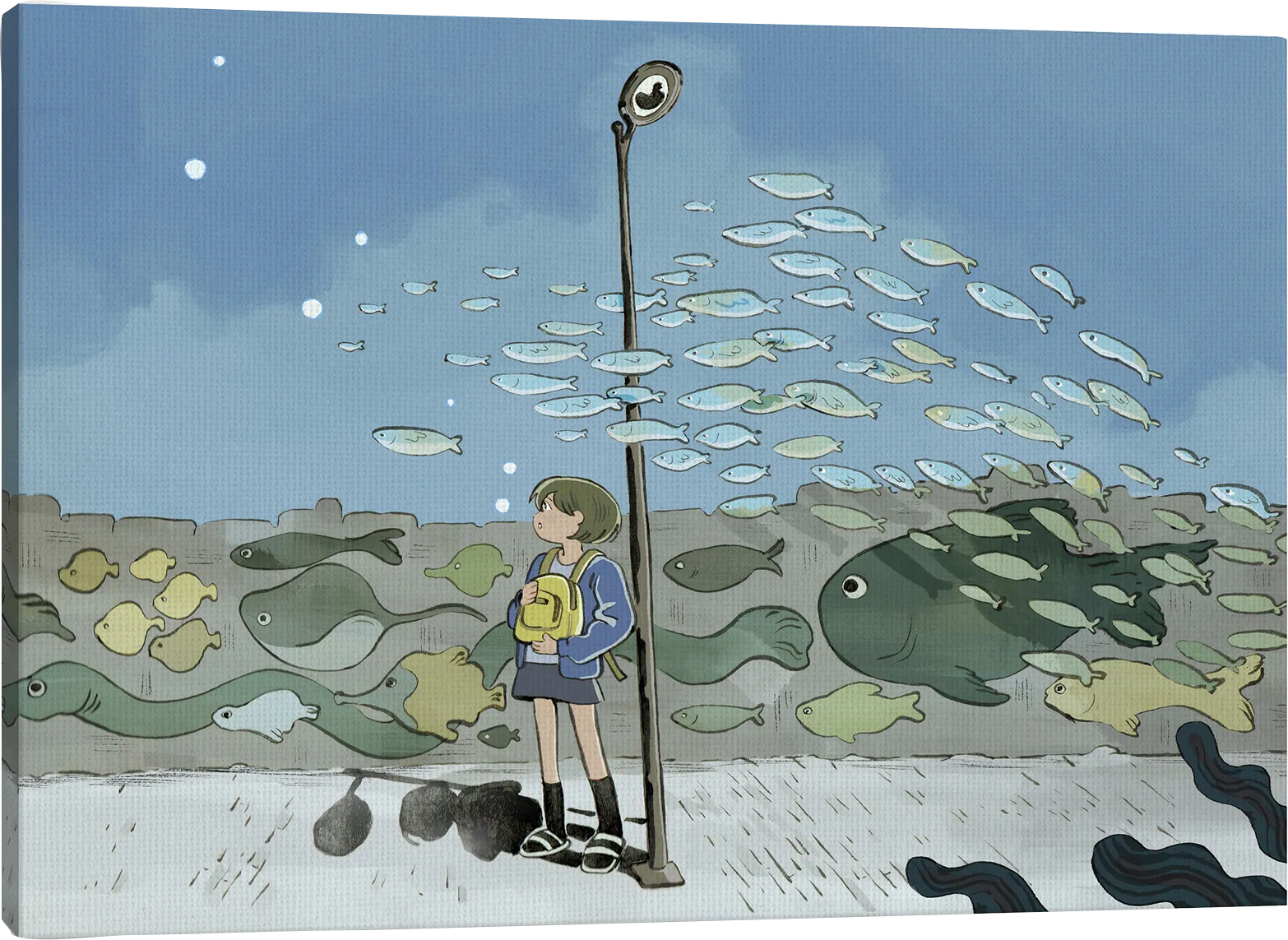 Kids Aquatic Dreams II Blue Artwork - Thumbnail - Image 1