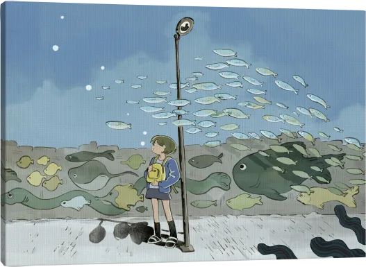 Kids Aquatic Dreams II Blue Artwork