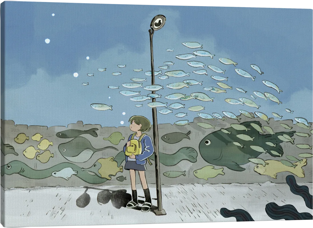 Kids Aquatic Dreams III Blue Artwork