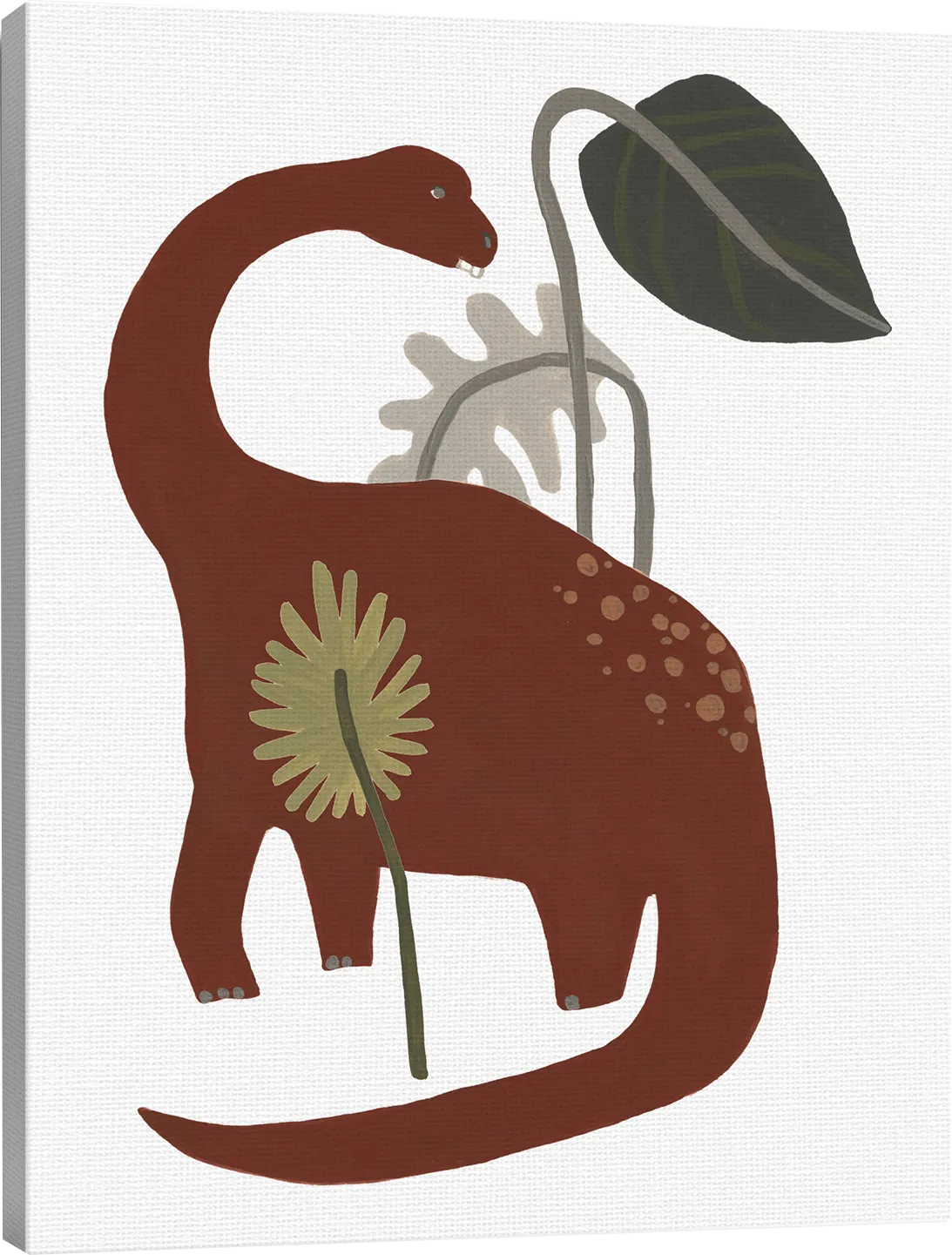 Kids Dino Dinner III White Artwork - Image 1