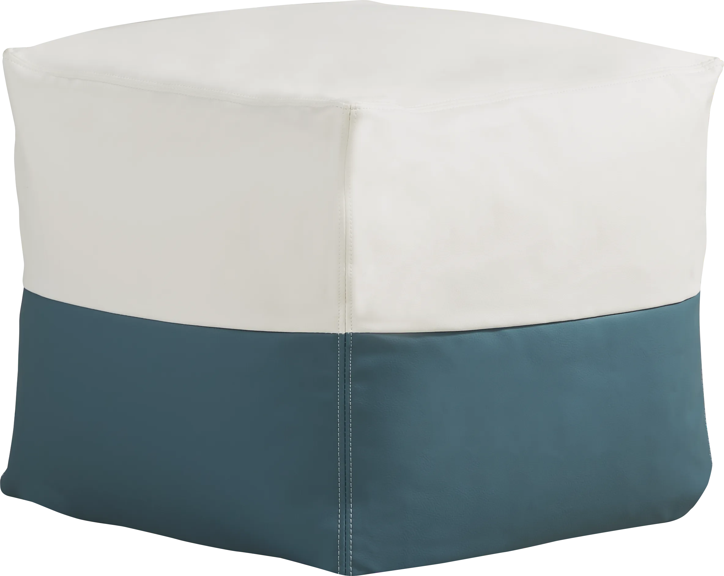 Pall Teal Outdoor Pouf Ottoman - Thumbnail - Image 1