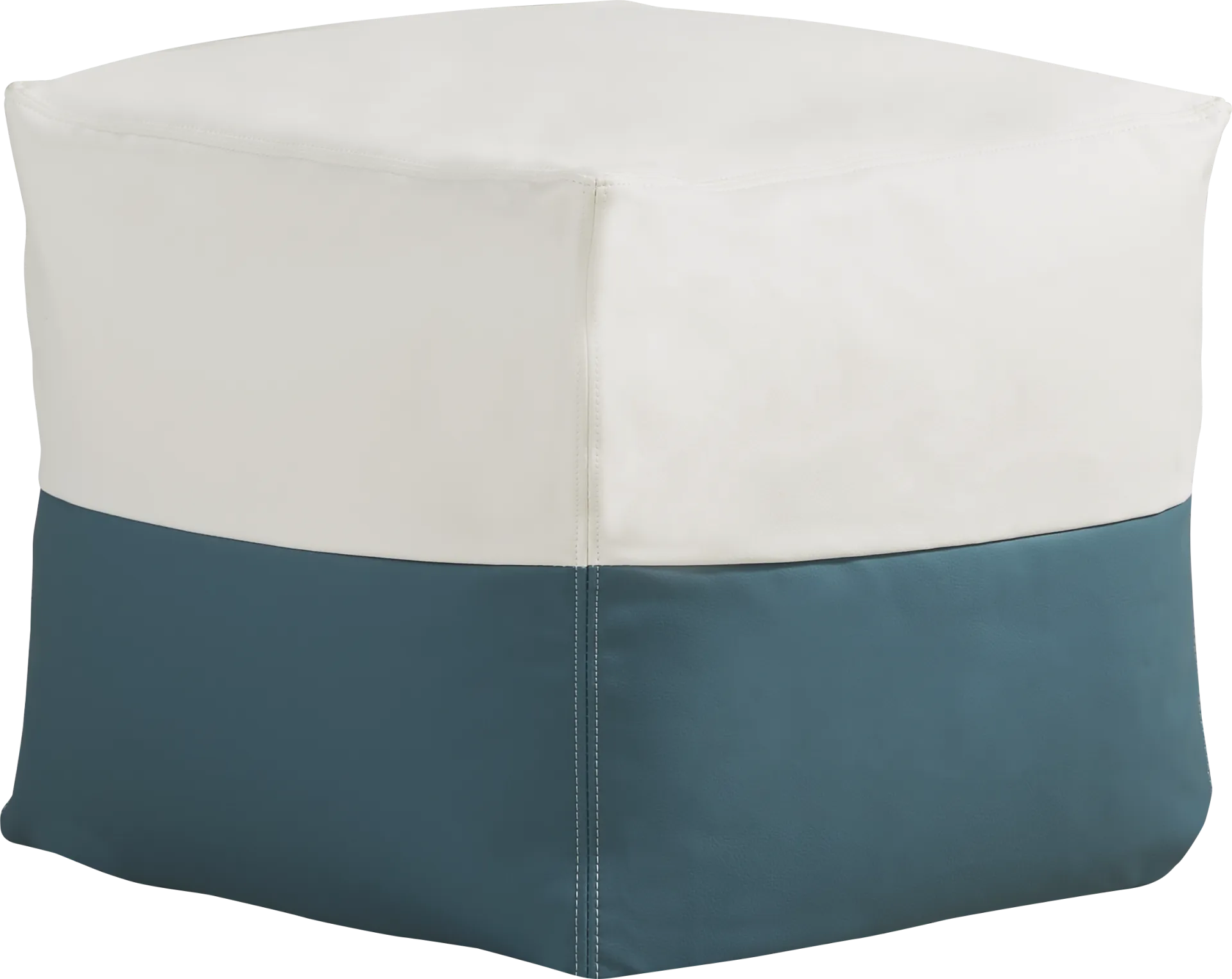 Pall Teal Outdoor Pouf Ottoman - Image 1