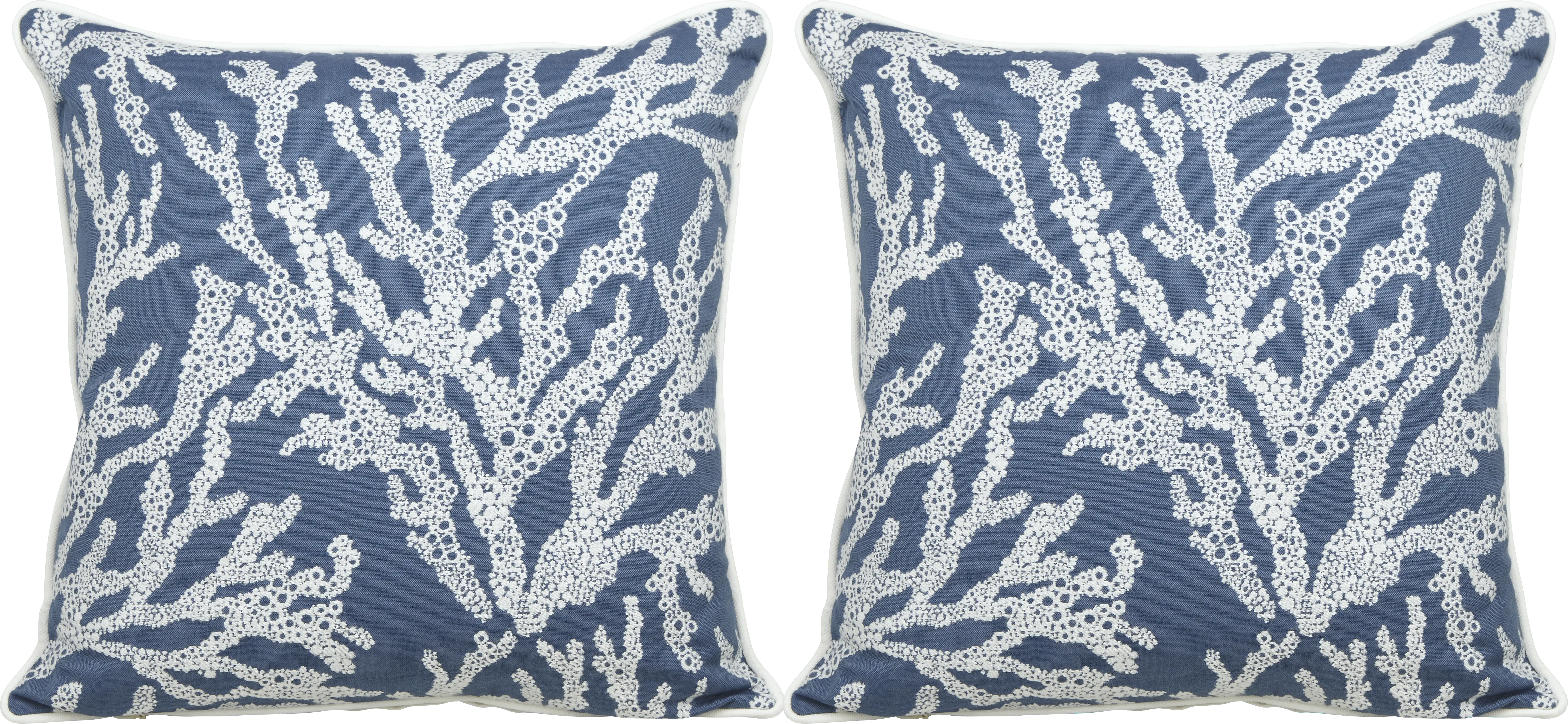 Coral Capri Blue Indoor/Outdoor Accent Pillow, Set of Two - Thumbnail - Image 1