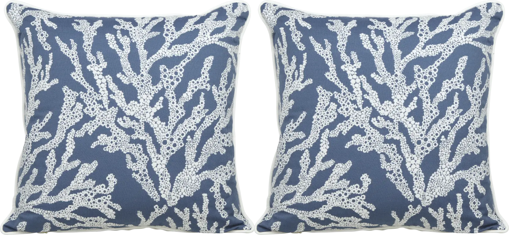 Coral Capri Blue Indoor/Outdoor Accent Pillow, Set of Two