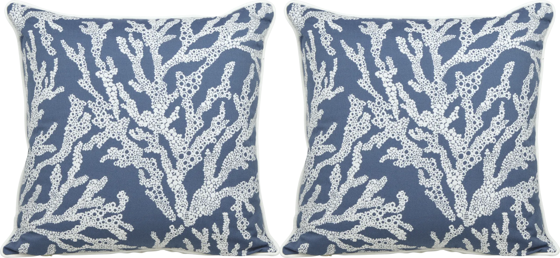 Coral Capri Blue Indoor/Outdoor Accent Pillow, Set of Two - Image 1
