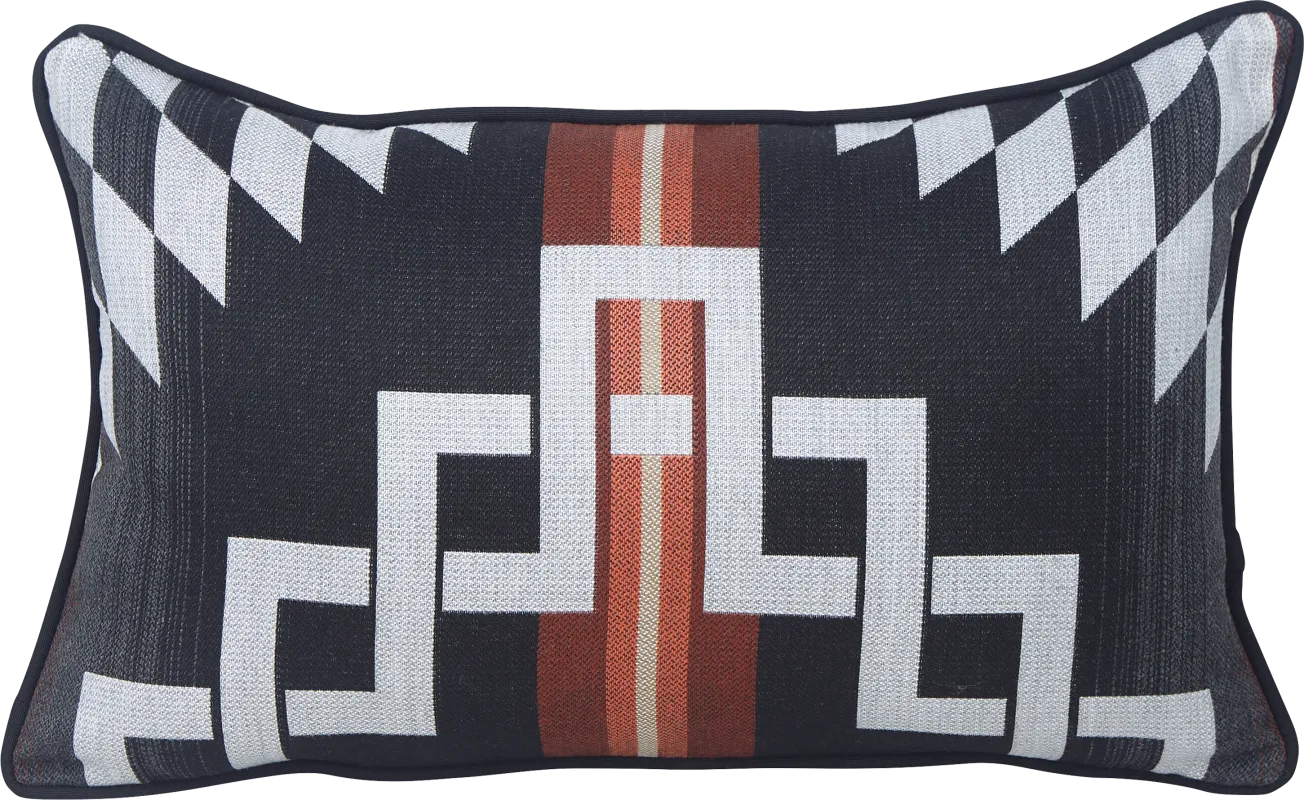 Zapotec Black Indoor/Outdoor Accent Pillow