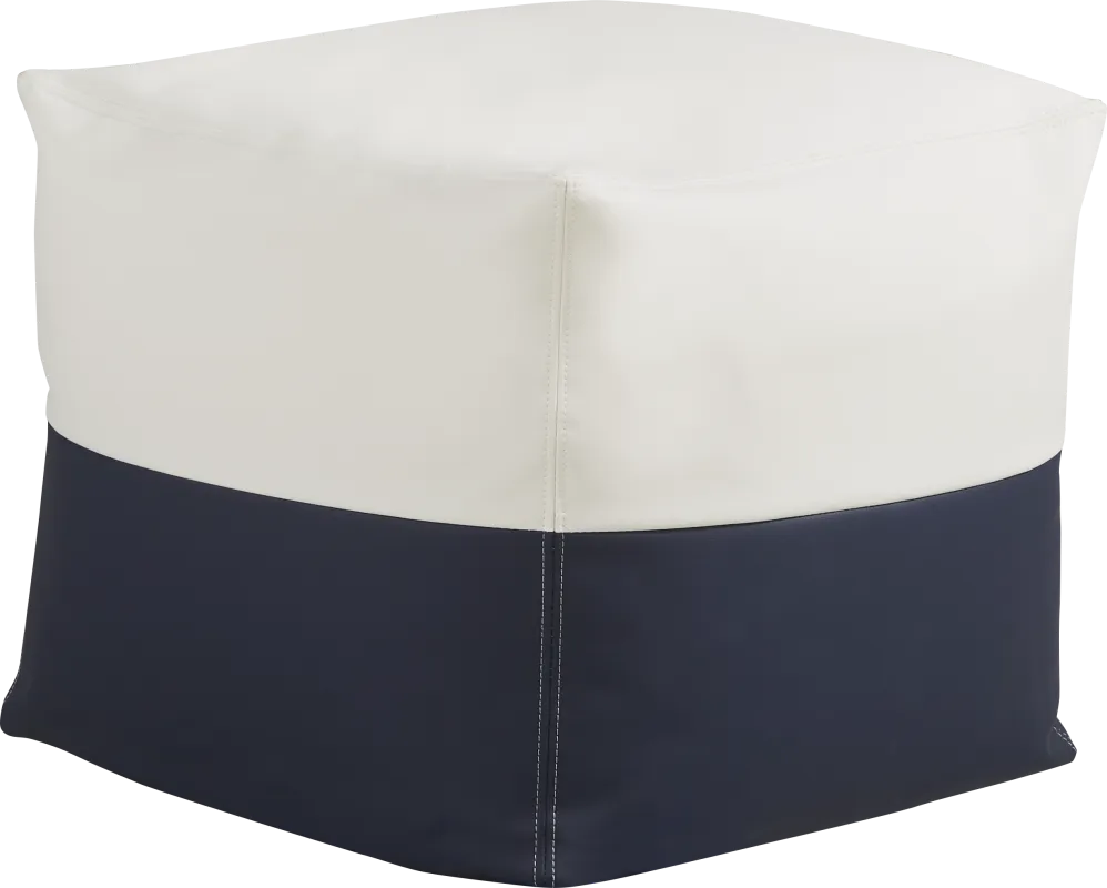 Pall Navy Outdoor Pouf Ottoman