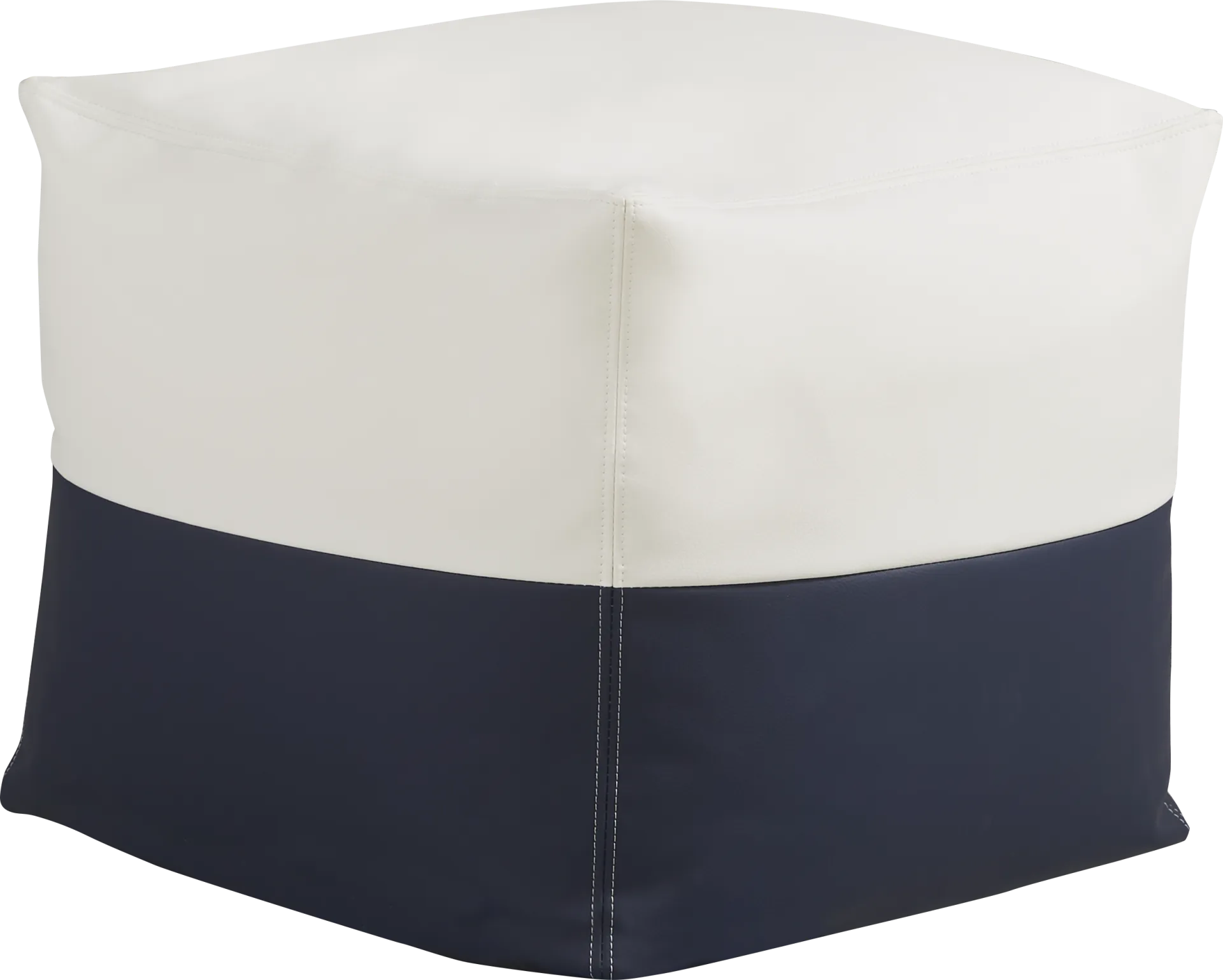 Pall Navy Outdoor Pouf Ottoman - Image 1